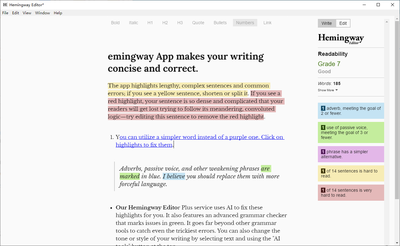 Hemingway Editor(海明威英文写作App)