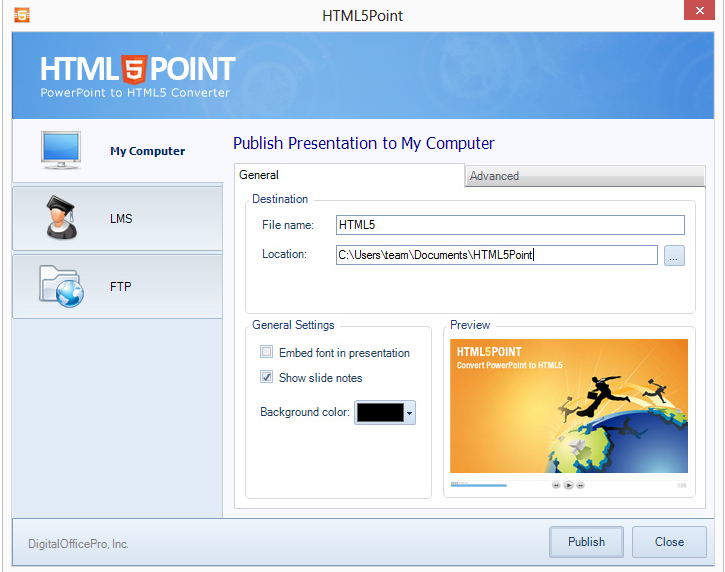 　DigitalOfficePro HTML5Point(PPT轉HTML5)