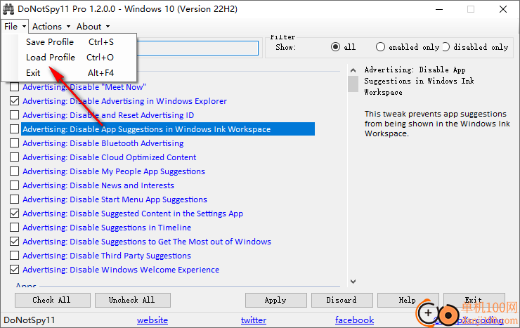 DoNotSpy11(Win10隱私設置工具)