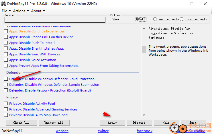 DoNotSpy11(Win10隐私设置工具)