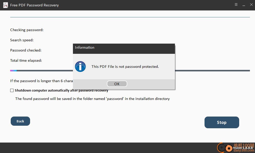 Free PDF Password Recovery(PDF密码恢复)