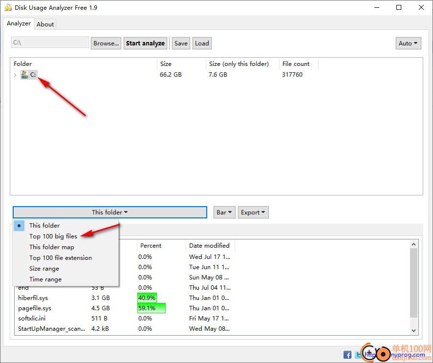 Disk Usage Analyzer Free(磁盘文件大小分析)