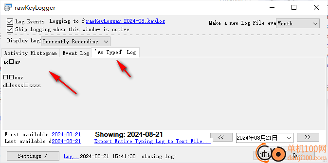 rawKeyLogger(鍵盤操作記錄器)