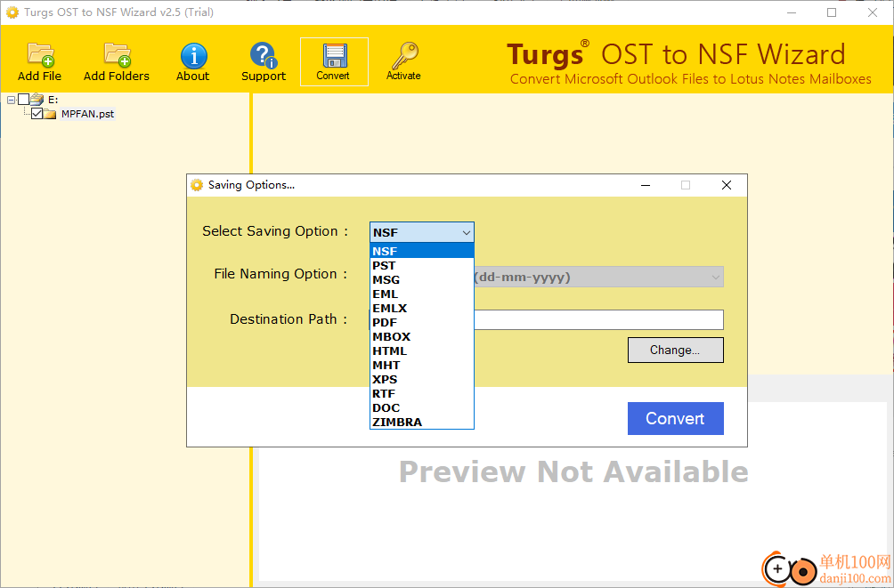 Turgs OST to NSF Wizard(OST到NSF转换工具)