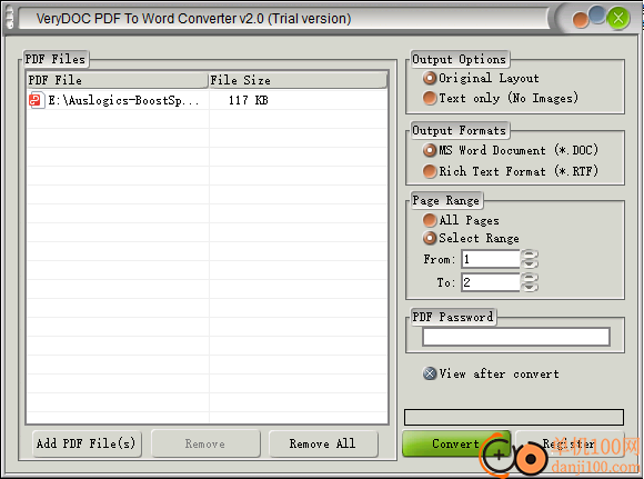 VeryDOC PDF To Word Converter(pdf转换Word)