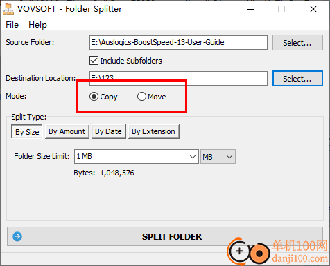 vovsoft Folder Splitter(文件夹分割)