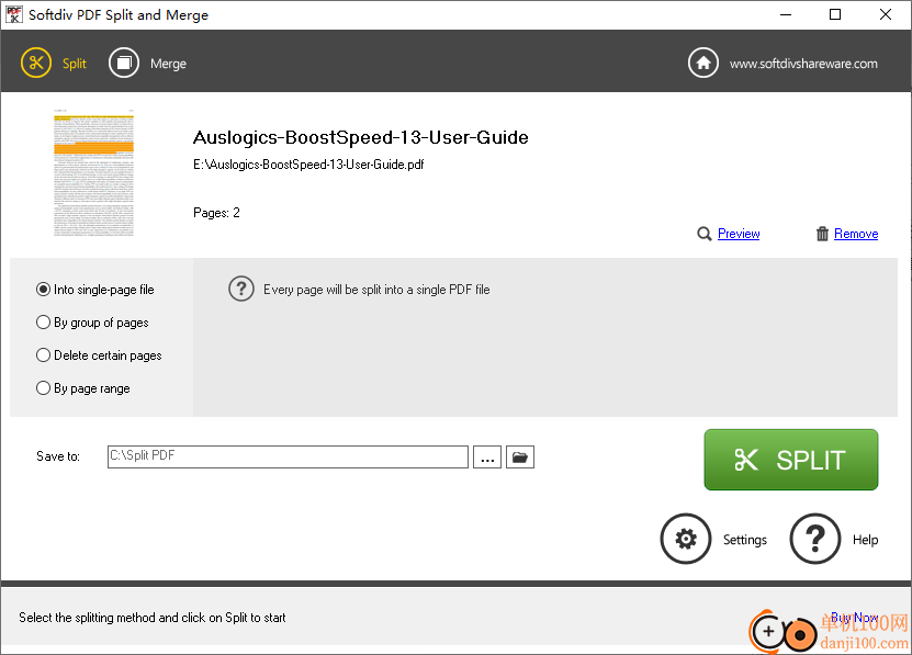 Softdiv PDF Split and Merge(PDF拆分合并工具)