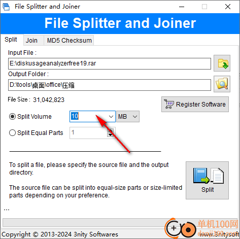 File Splitter and Joiner(文件分割合并软件)