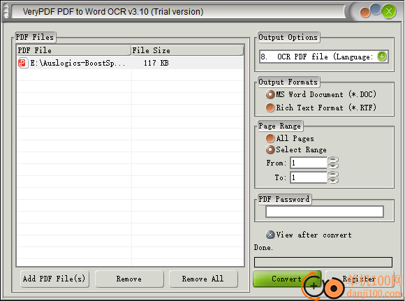 VeryPDF PDF to Word OCR Converter(PDF轉換Word軟件)