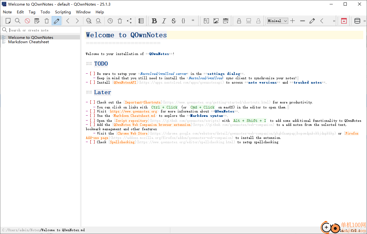 QOwnNotes(開源Markdown筆記本)