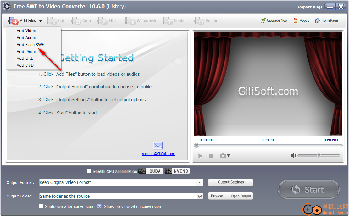 GiliSoft Free SWF to Video Converter(SWF轉換器)