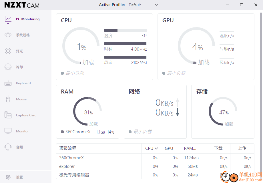 nzxt cam(恩杰PC监控软件)