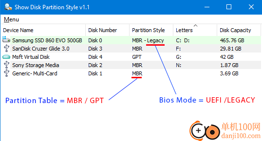 Show Disk Partition Style(显示磁盘分区样式)