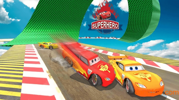 超级英雄无畏闪电车汉化版(Splashy Superhero Vertigo racing)(1)
