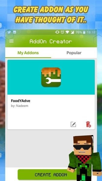 addon creator for minecraft pe v2.0 ׿ 0