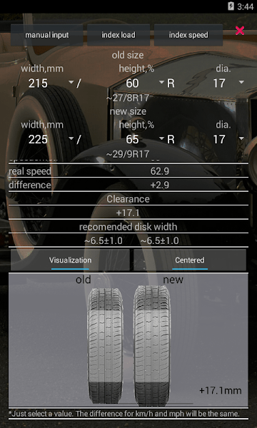 ̥(Tire size calculator) v1.02 ֻ 0