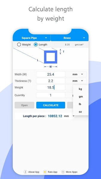 MetCal快速金屬重量計算軟件v1.4 安卓版 4